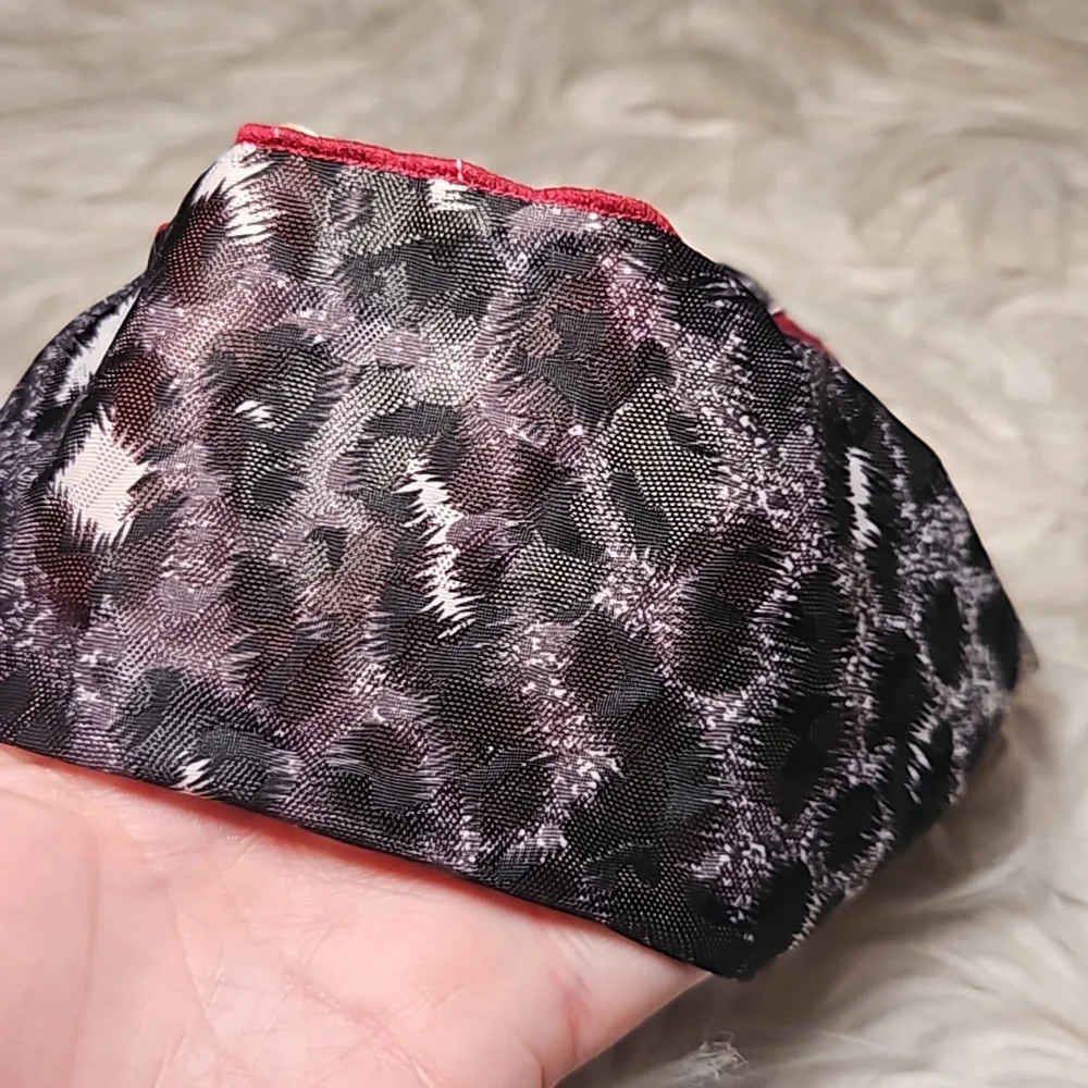 Sheer Leopard Print Headband with Red Outline
